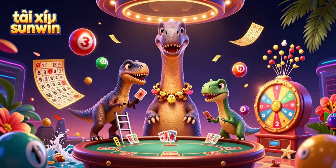 Experience thrilling tài xỉu sunwin action with a vibrant dynamic casino scene filled with colorful lottery elements.