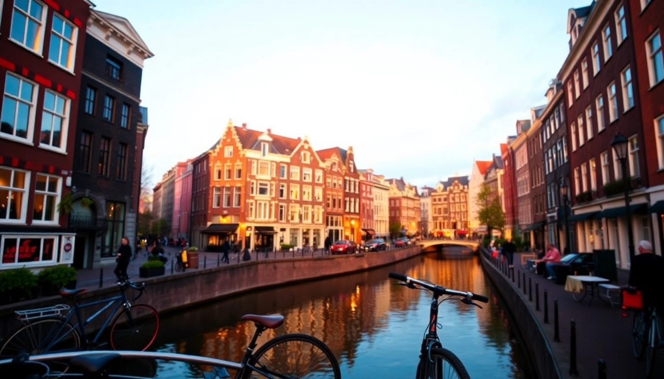 Genießen Sie atemberaubende Amsterdam Hotels mit lebhaften Kanälen und charmanten Gebäuden.