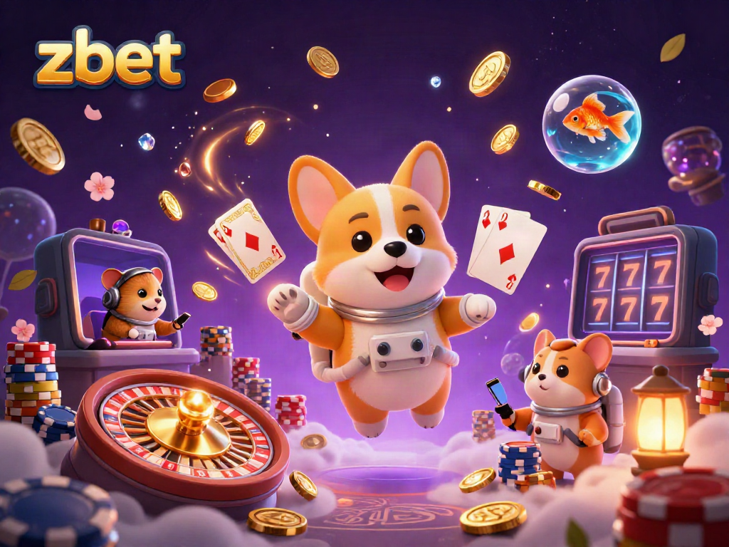 Experience thrilling action in zbet's online casino with vibrant characters and dynamic gambling scenes.
