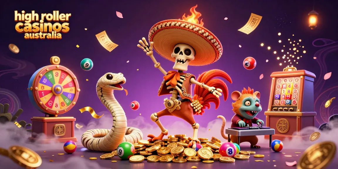 Experience the vibrant energy of high roller casinos Australia in this lively casino-themed scene.