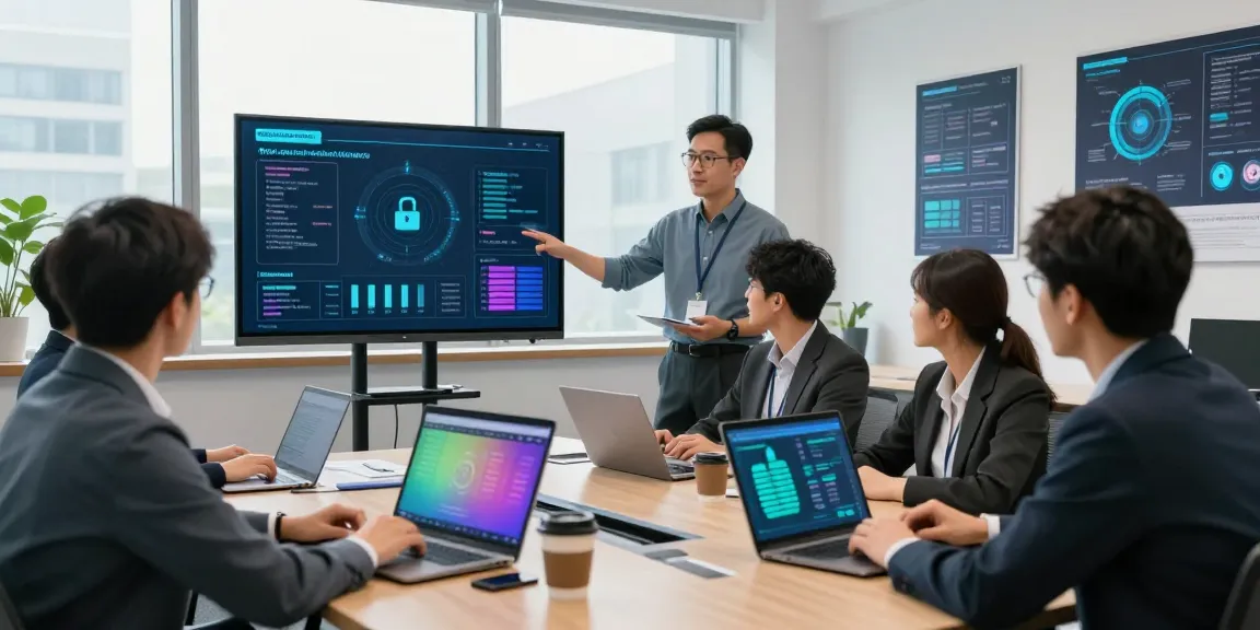 Professionelles IT-Sicherheitsteam im Büro, das an Strategien zur IT-Sicherheit arbeitet.