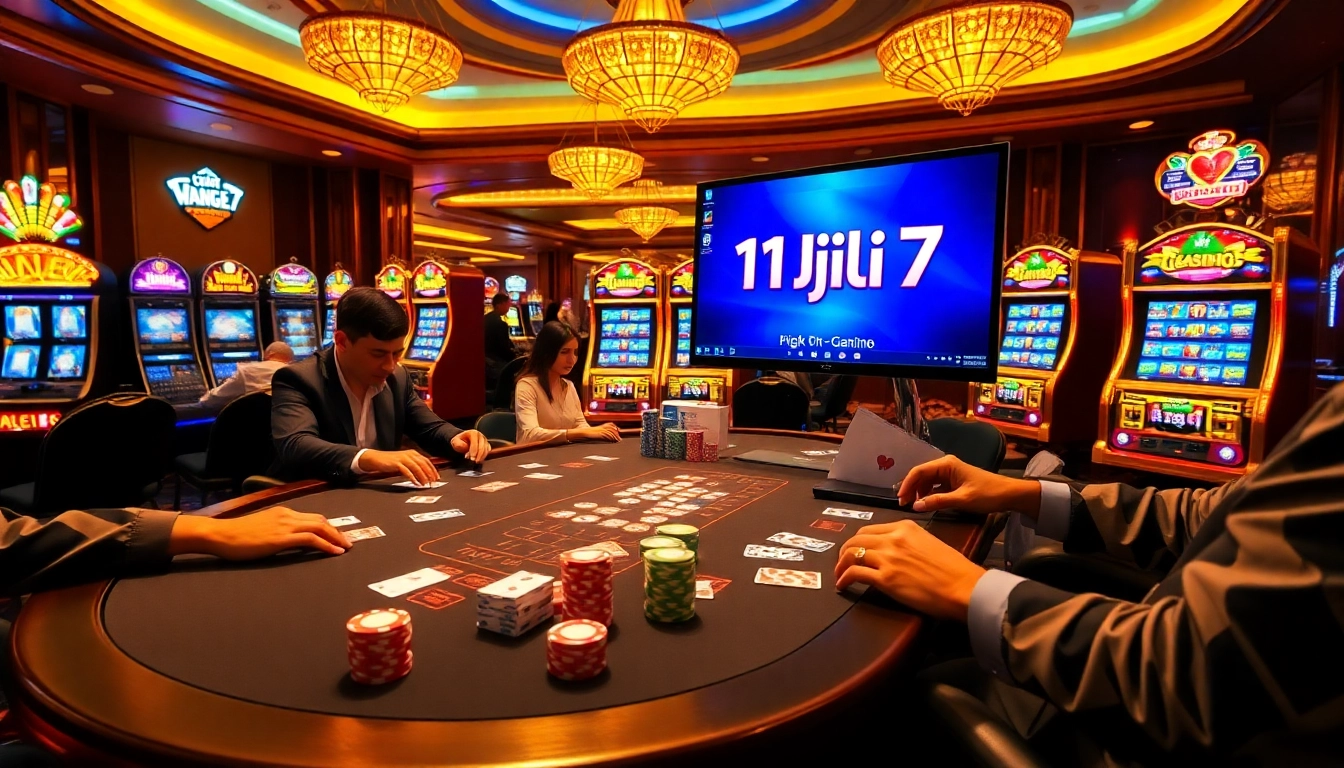 Experience the thrill of online gambling with https://www.11jili7.com/, featuring poker tables and vibrant slot machines.