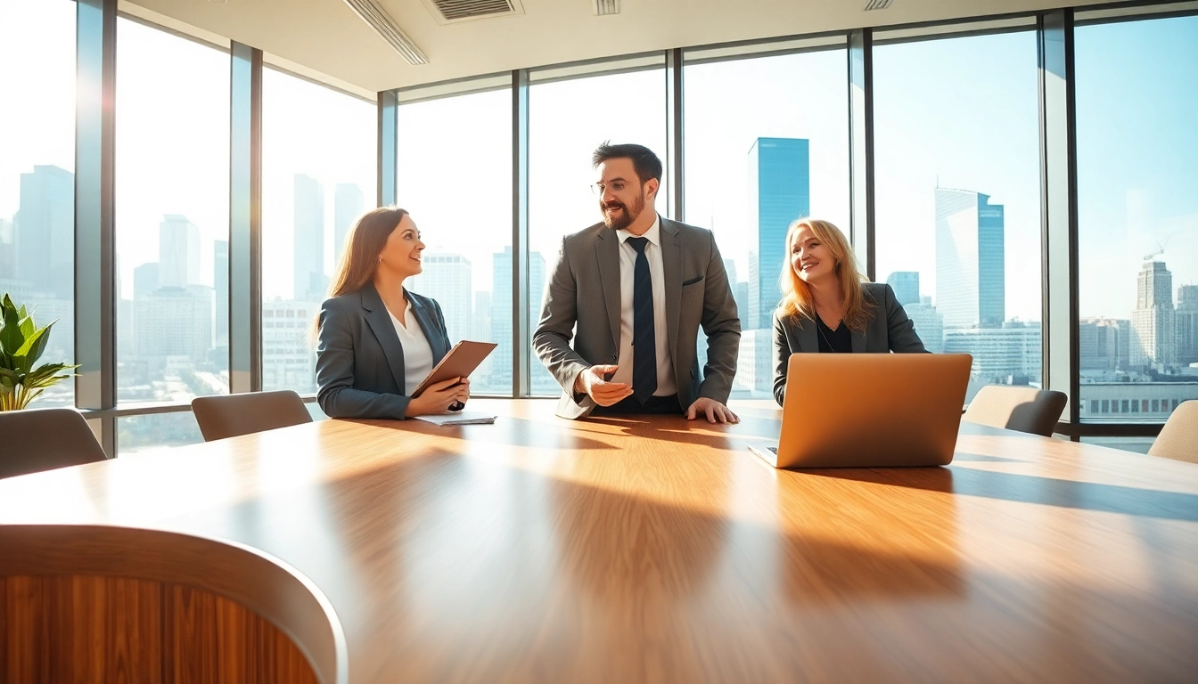 Headhunter Schweiz, fachkundige Beratung und Networking in einer modernen Büroumgebung.