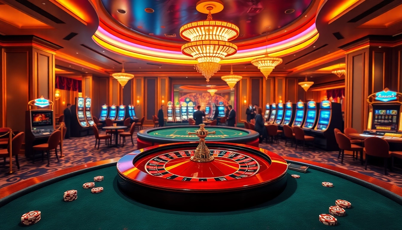 Players enjoying thrilling gambling at a luxury casino featuring JL55 gaming elements.
