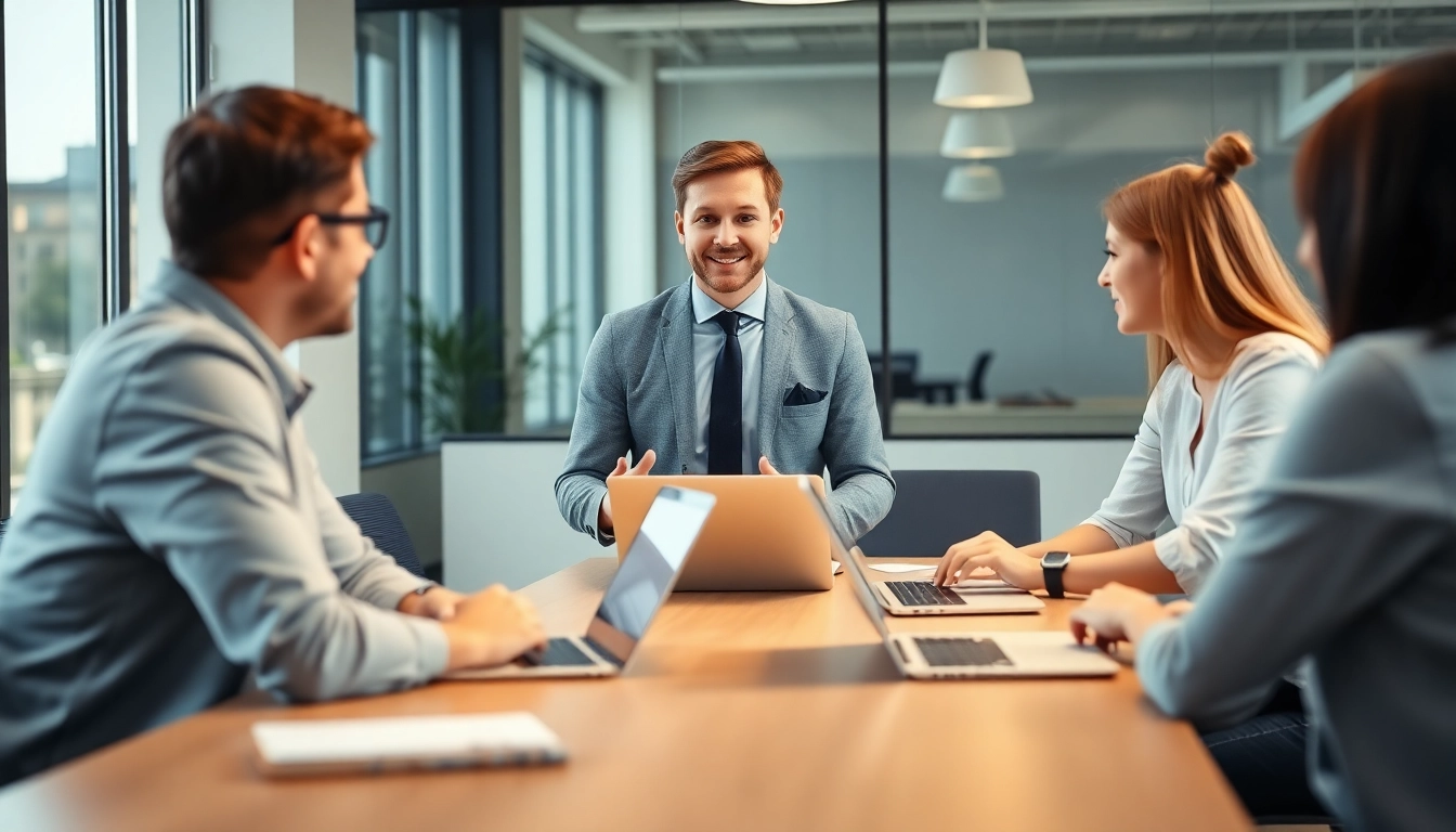 Headhunter Ingenieure conducting a candidate interview in a modern office setting.